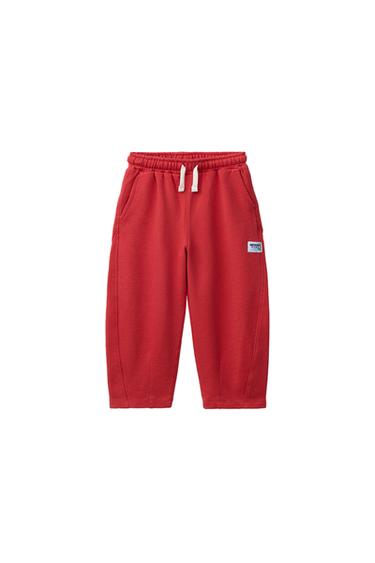 بنطلون BARREL ببطاقة - أحمر الخاص بـ Zara