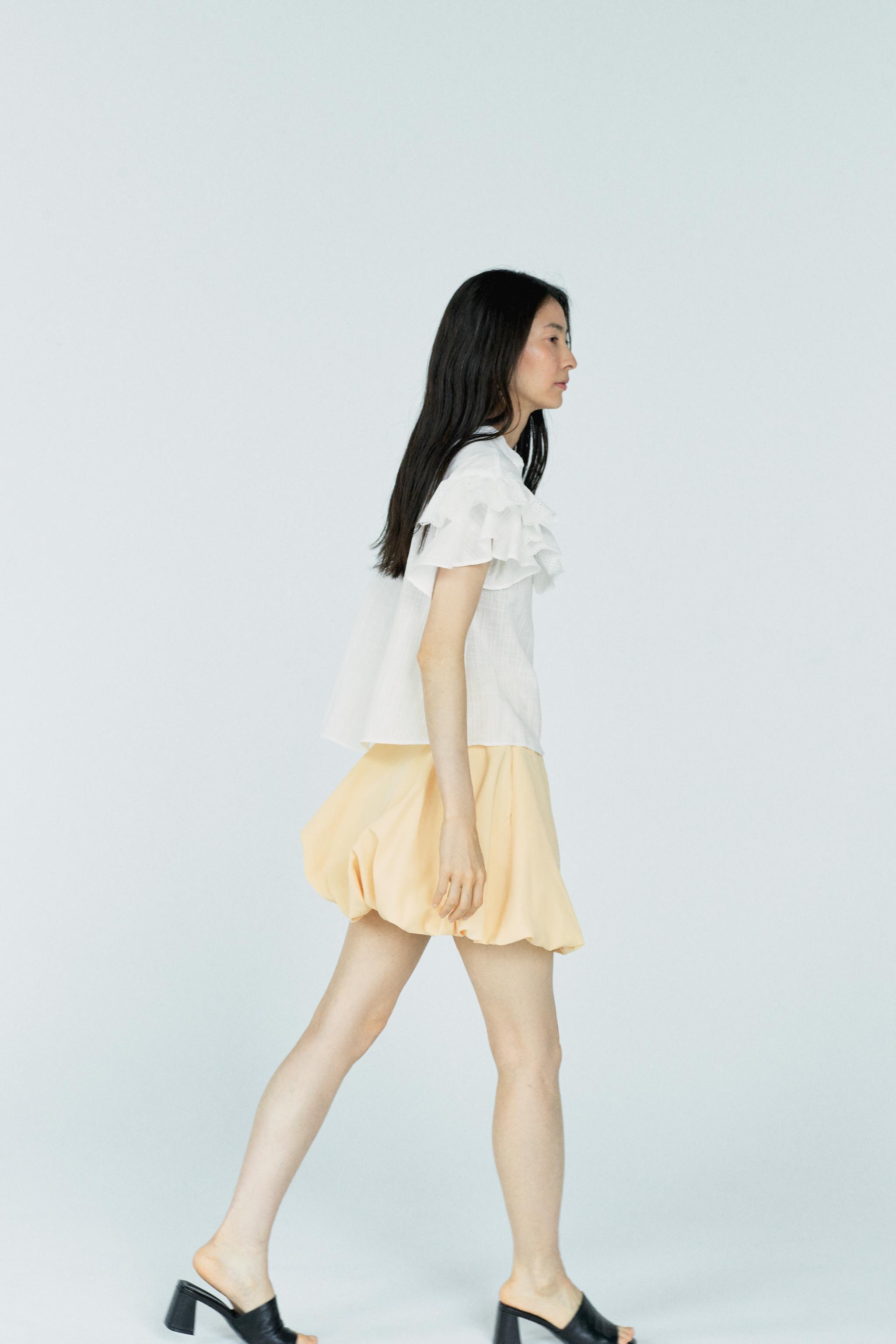 ZW COLLECTION バルーンスカート - イエロー | ZARA Japan / 日本