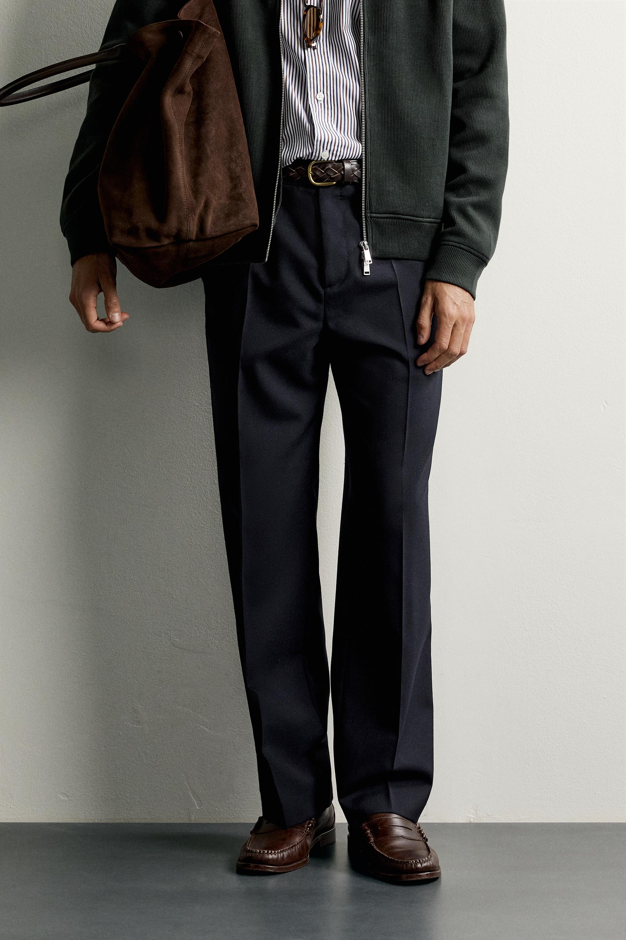 Zara %100 Yün Regular Fit Pantolon görsel 2