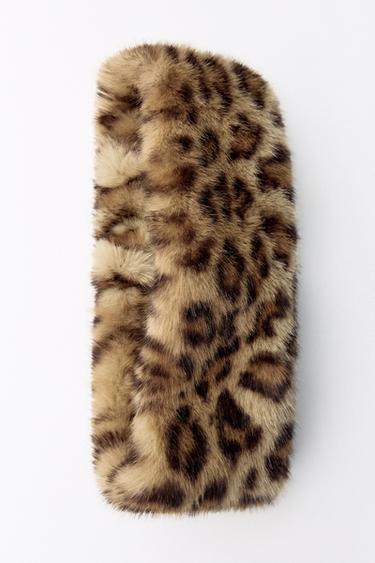 ANIMAL PRINT FAUX FUR TURBAN HEADBAND - Leopard by Zara