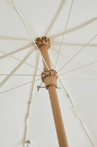 PARASOL DE PLAGE BORD CONTRASTANT (ø 160CM) - Écru de Zara - Image 2