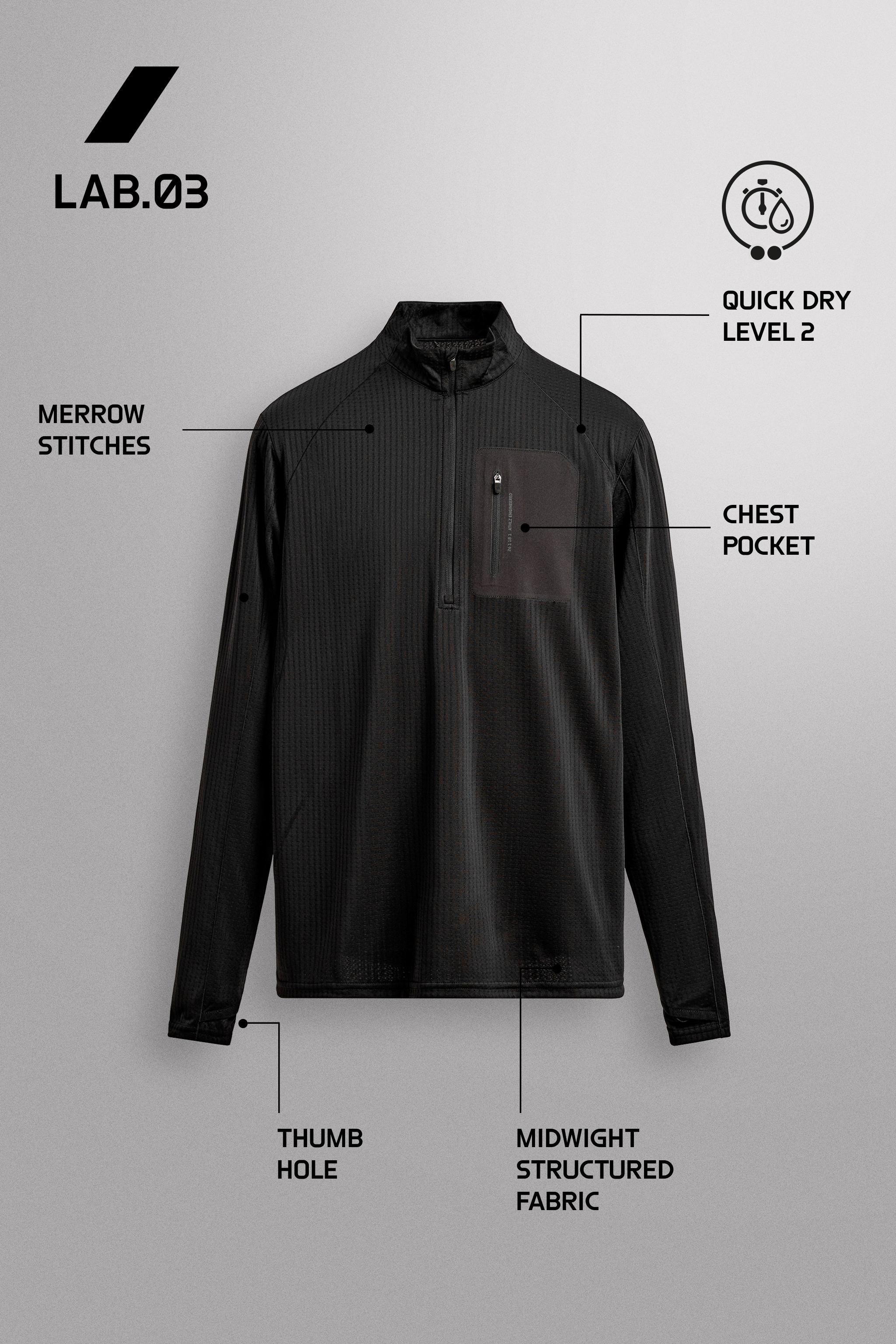 COMBINATION POCKET QUARTER-ZIP SWEATSHIRT