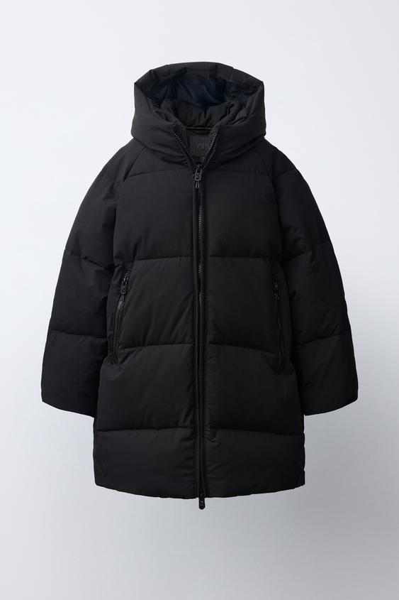 WATER REPELLENT 50% 다운 50% 페더 롱 패딩 - Zara의 블랙 - 이미지 0