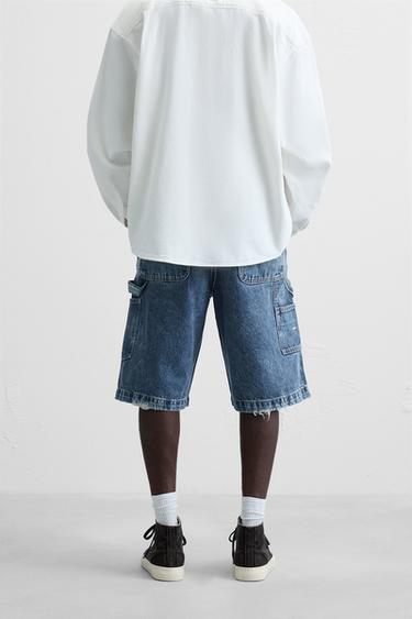 BERMUDA BAGGY FIT POCHE CARPENTIER - Bleu de Zara - Image 2