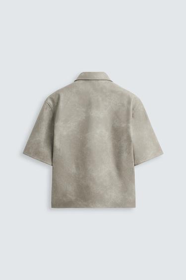 SURCHEMISE EN MATIÈRE SYNTHÉTIQUE - Gris / Naturel de Zara - Image 7