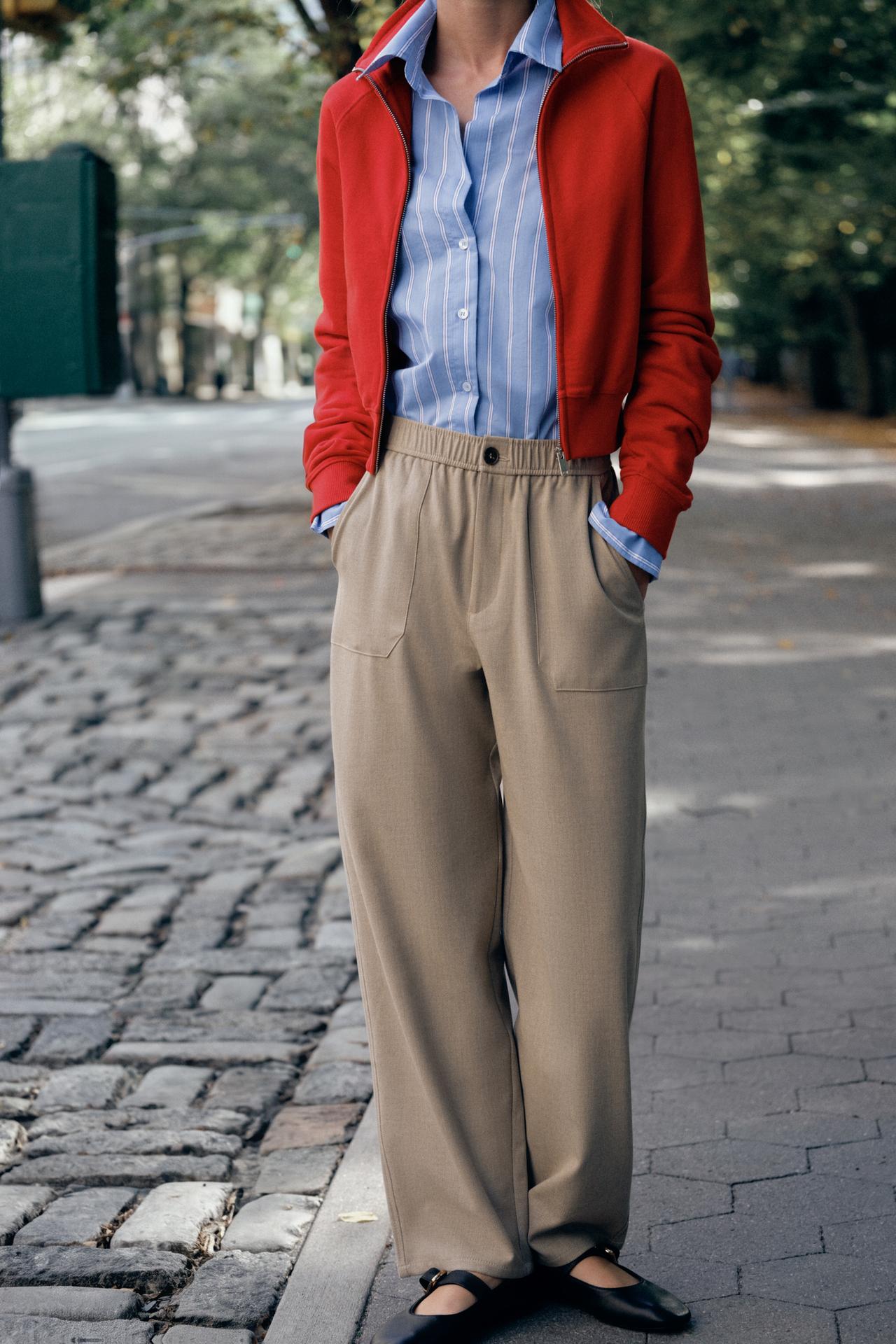ELASTIC-WAIST PANTS — Sand / Marl