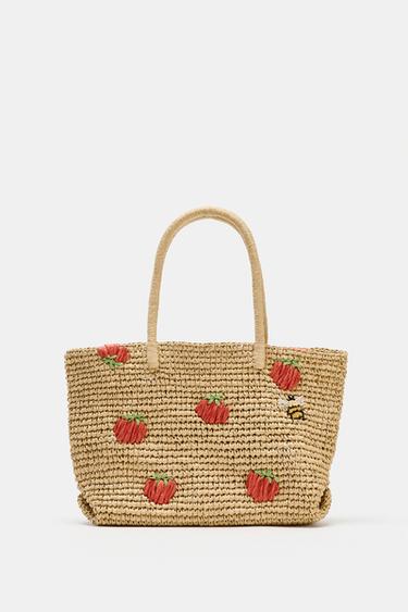 EMBROIDERED TOTE BAG - Light beige by Zara