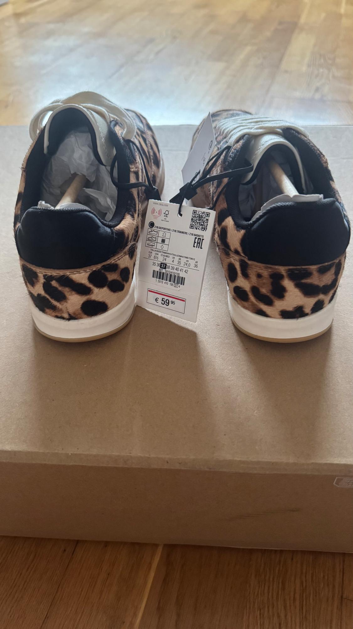 ANIMAL PRINT LEATHER TRAINERS - Image 2