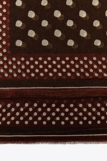 POLKA DOT SCARF - Brown by Zara - Image 3