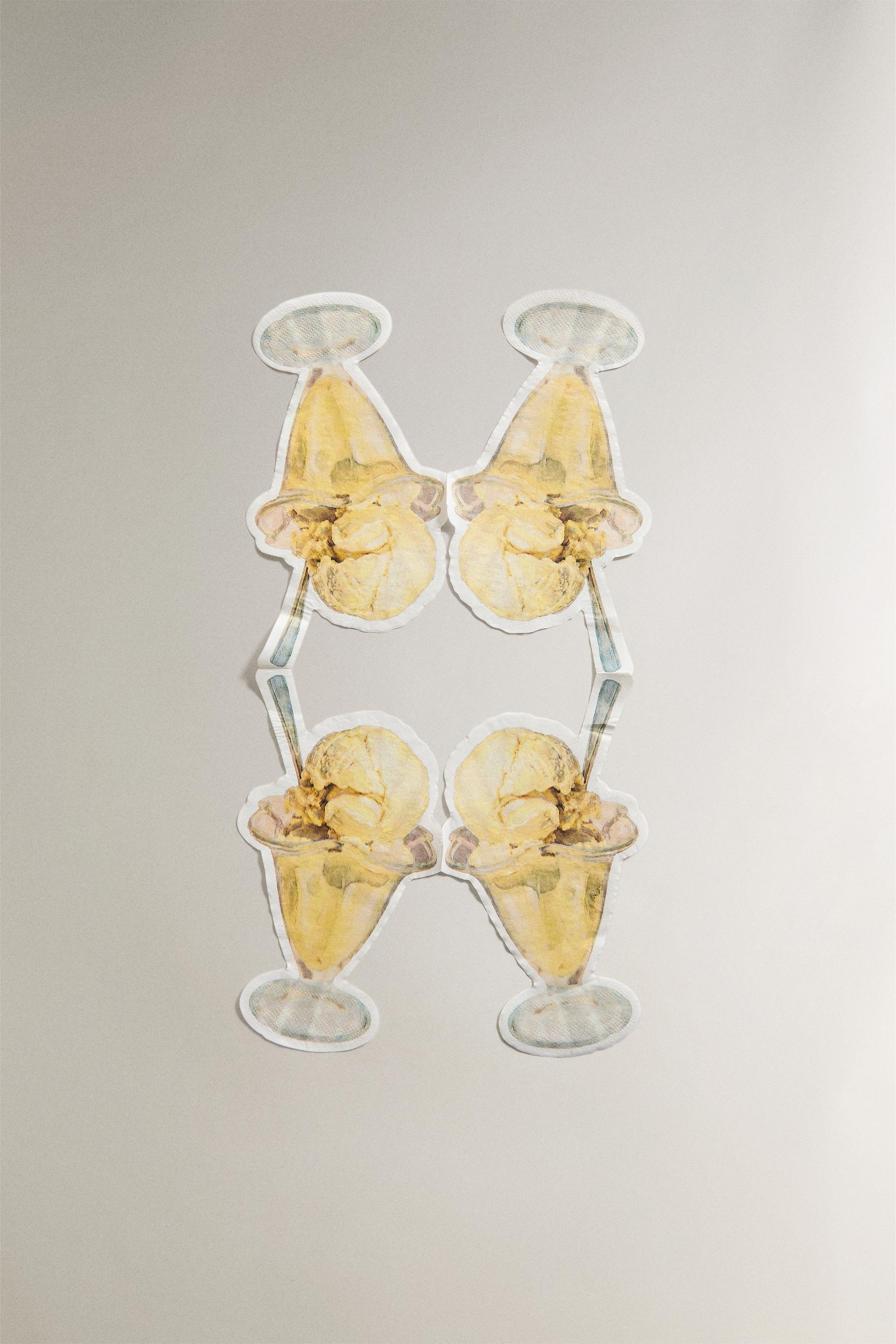 PACK OF ICE CREAM CUP PAPER NAPKINS (PACK OF 20) — Yellow