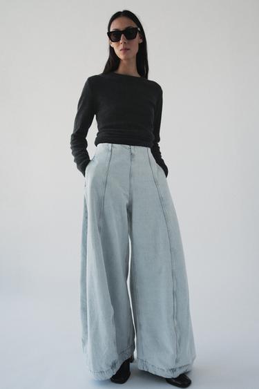 JEANS ZW COLLECTION BALLOON TIRO ALTO - Azul claro de Zara