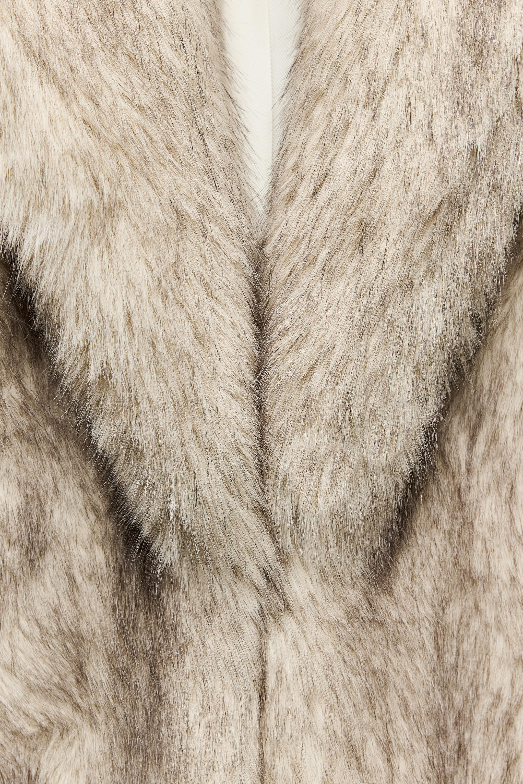 FAUX FUR COAT - Ecru | ZARA United States