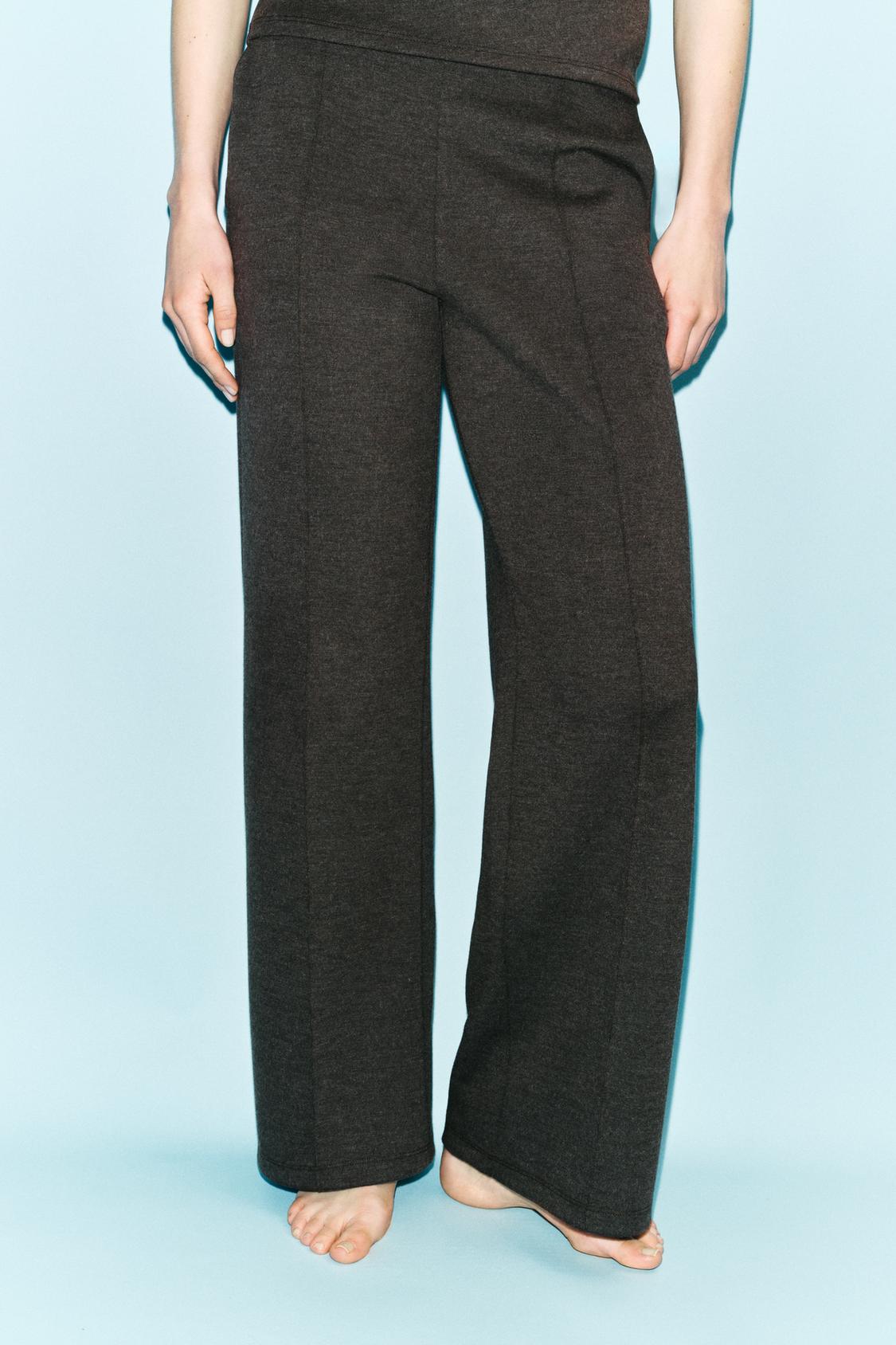 SOFT INTERLOCK WIDE-LEG PANTS