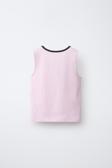 SLOGAN T-SHIRT WITH CONTRAST TRIMS - Pink by Zara - Image 1