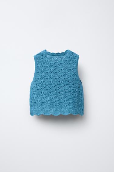 OPEN-KNIT TOP - Blue by Zara - Image 1