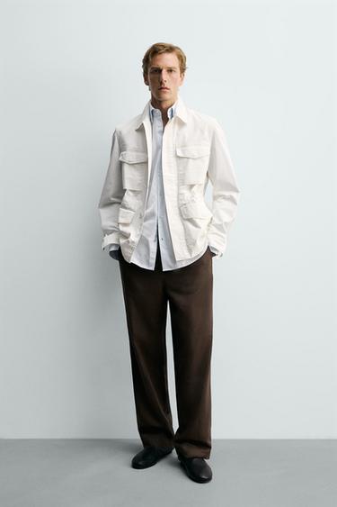 REGULAR FIT JACKET WITH POCKETS - Oyster-white by Zara - Image 0
