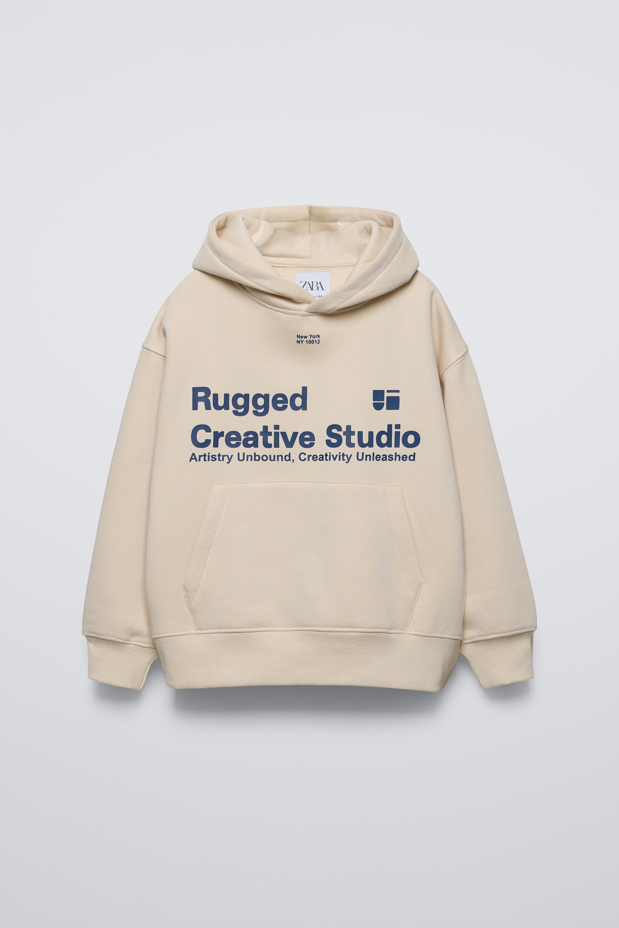 ★ZARA★ HOODIE WITH SLOGAN PRINT HOODIE WITH SLOGAN PRINT - Anthracite grey | ZARA United Kingdom