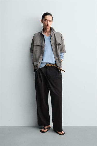 Zara 科技布休閒版襯衫 - 藍灰色