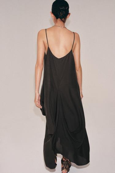 ZW COLLECTION VOLUMINOUS DRAPED DRESS - Brown by Zara - Image 2
