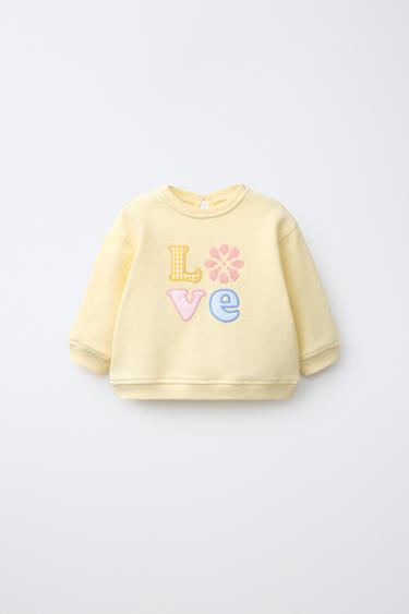 SWEATSHIRT MIT STICKEREIEN - Gelb von Zara