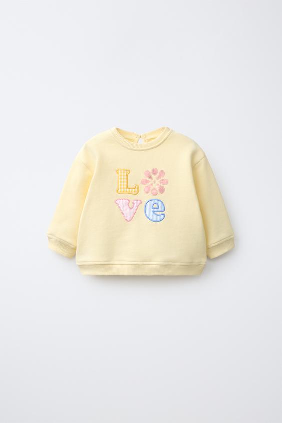 EMBROIDERED SWEATSHIRT - Yellow by Zara - Image 0