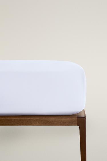 PERCALE FITTED SHEET | 40 CM HIGH (500 THREAD COUNT) - White by Zara