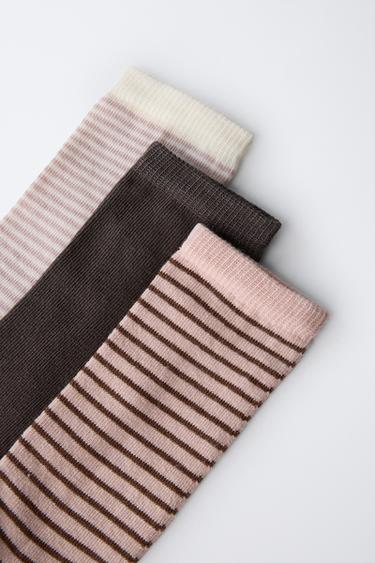 FIVE-PACK OF STRIPED LONG SOCKS - Pink by Zara - Image 1