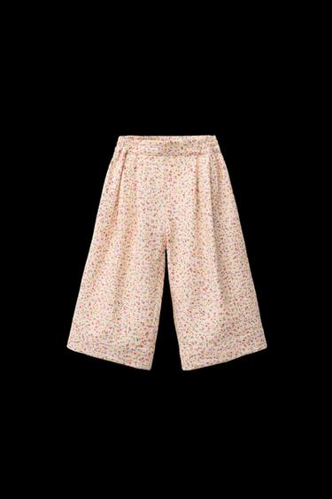 Zara FLORAL CULOTTES - Ecru - Image 0