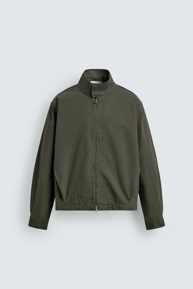 УКОРОЧЕННАЯ КУРТКА НА МОЛНИИ — ХАКИ от Zara
