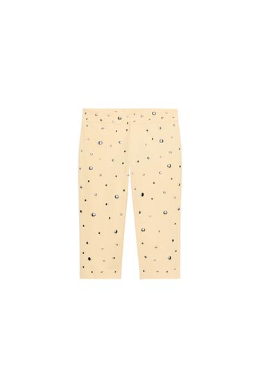 PANTALÓN CAPRI TACHAS - Melocotón de Zara