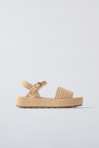 PLATFORM SANDALS - Ecru White by Zara