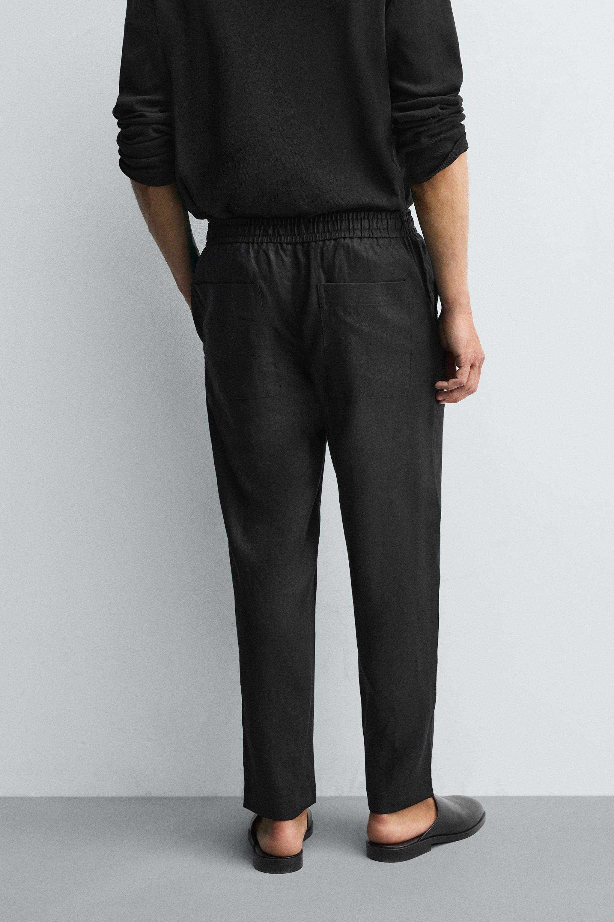 Мужские брюки Zara RELAXED FIT 100% LINEN PANTS — фото 3
