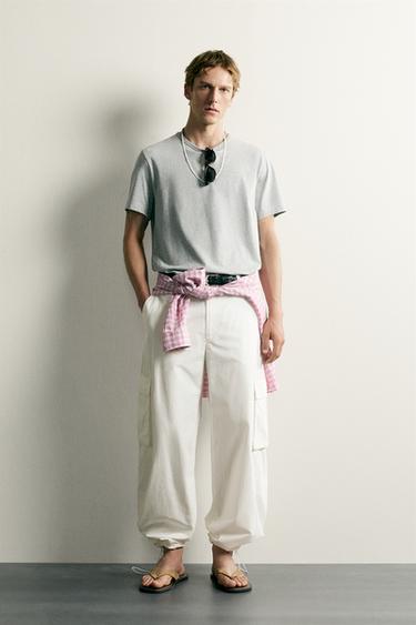 RELAXED FIT CARGO JOGGING TROUSERS - White by Zara