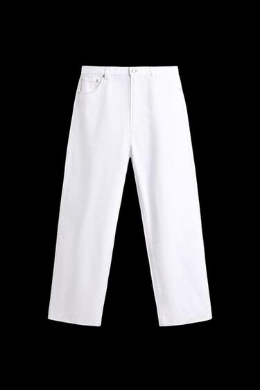 Zara BAGGY FIT JEANS - White