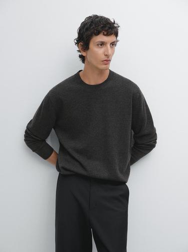 Zara Wool blend crew neck sweater - Anthracite Gray