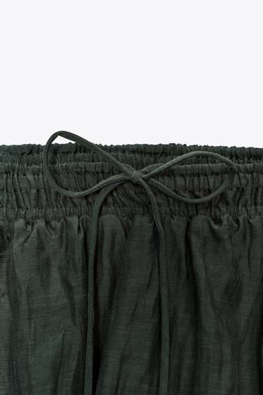 JUPE MIDI VOLANTS ZW COLLECTION - Vert foncé de Zara - Image 8