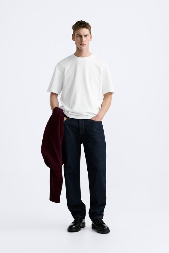 REGULAR FIT INTERLOCK T-SHIRT - White | ZARA Turkey