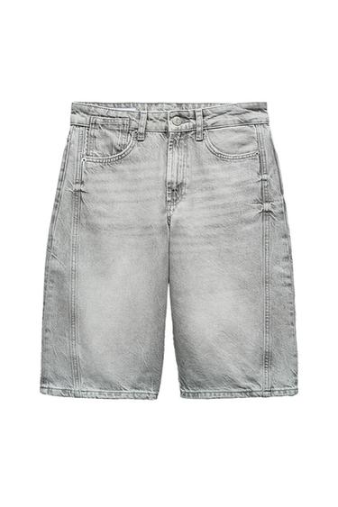 TRF HIGH-WAIST DENIM BERMUDA SHORTS