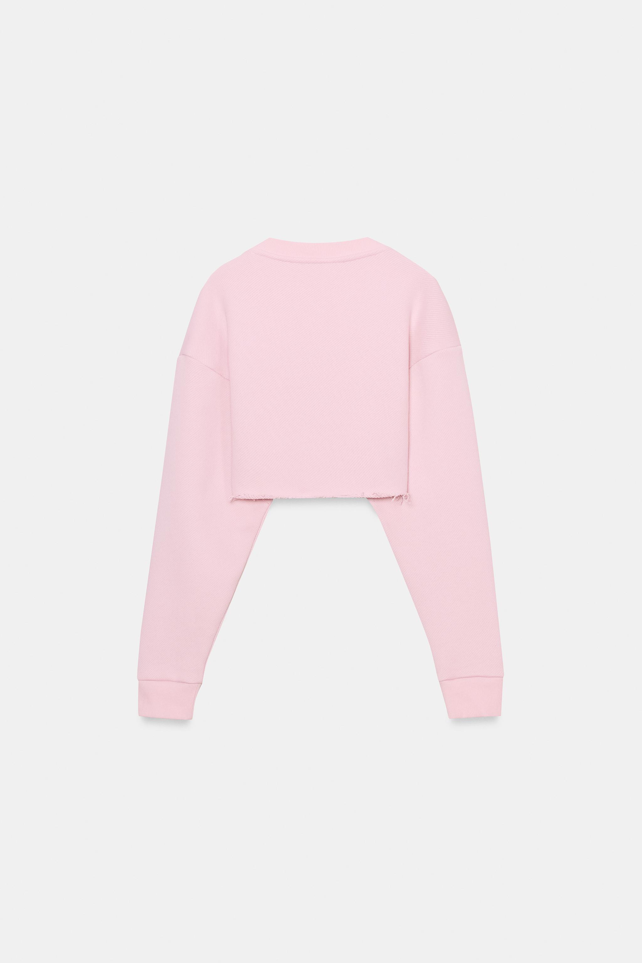 V YAKA CROP SWEATSHIRT - Görsel 6