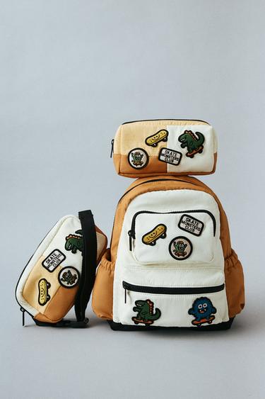 РЮКЗАК С НАШИВКАМИ — Песочно-коричневый от Zara