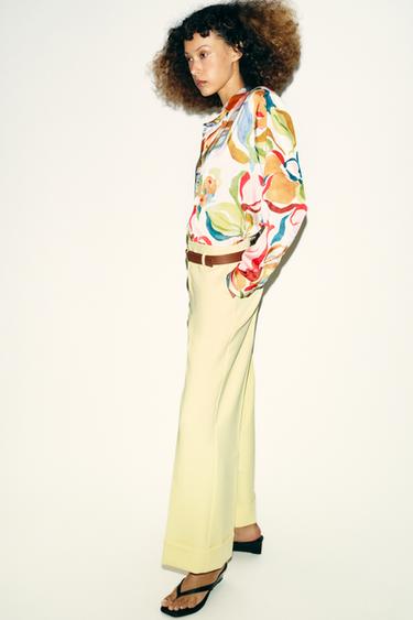 CHEMISE SATINÉE À IMPRIMÉ FLEURI - Multicolore de Zara - Image 4