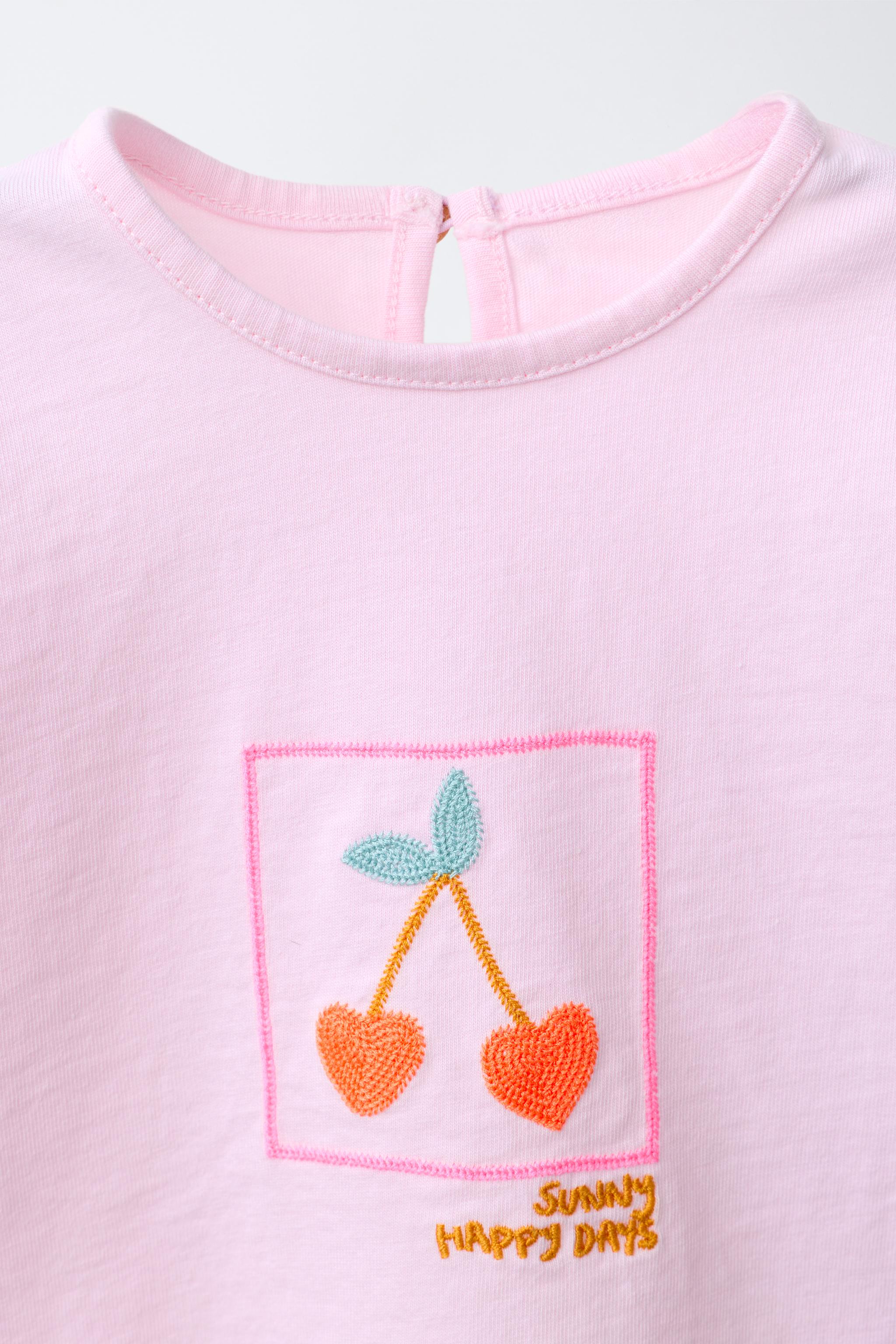EMBROIDERED CHERRY T-SHIRT