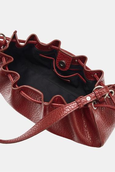 SAC PORTÉ ÉPAULE LONG FRONCÉ - Rouge de Zara - Image 5