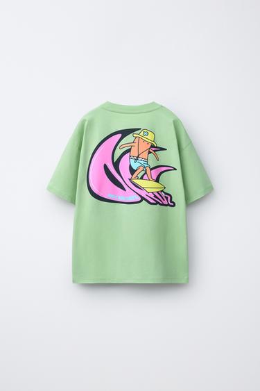 T-SHIRT IMPRIMÉ SURF - Vert de Zara - Image 1