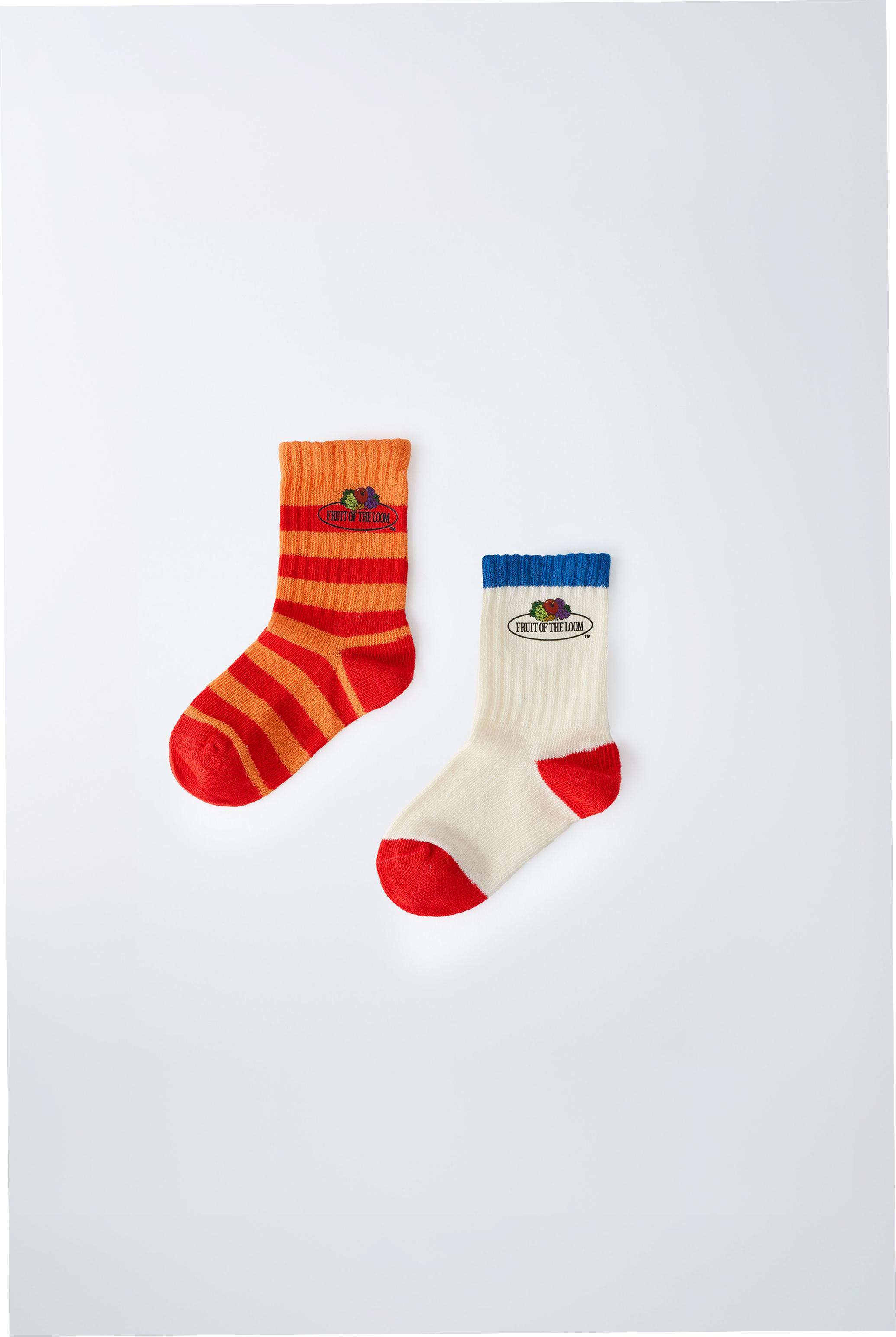 FRUIT OF THE LOOM™ STRIPED MID-HEIGHT SOCKS 2-PACK