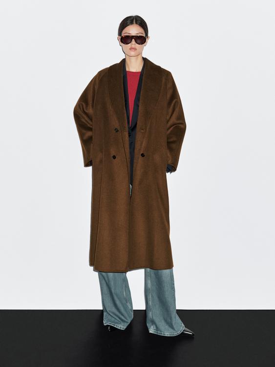 Long wool blend coat