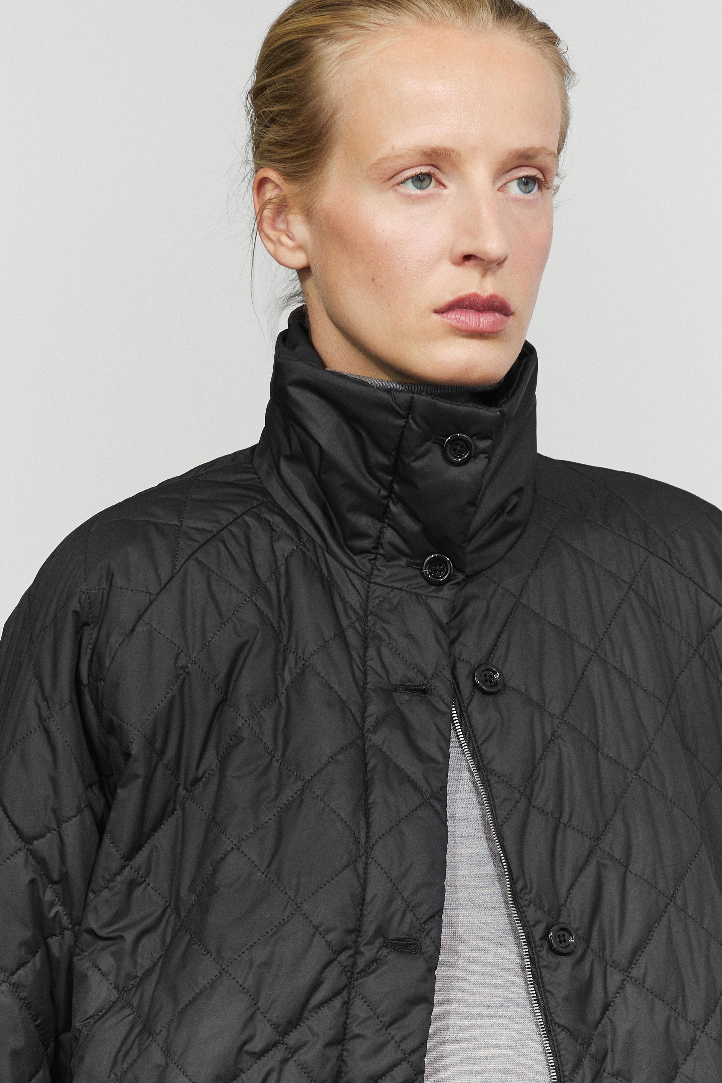 High neck quilted bomber jacket