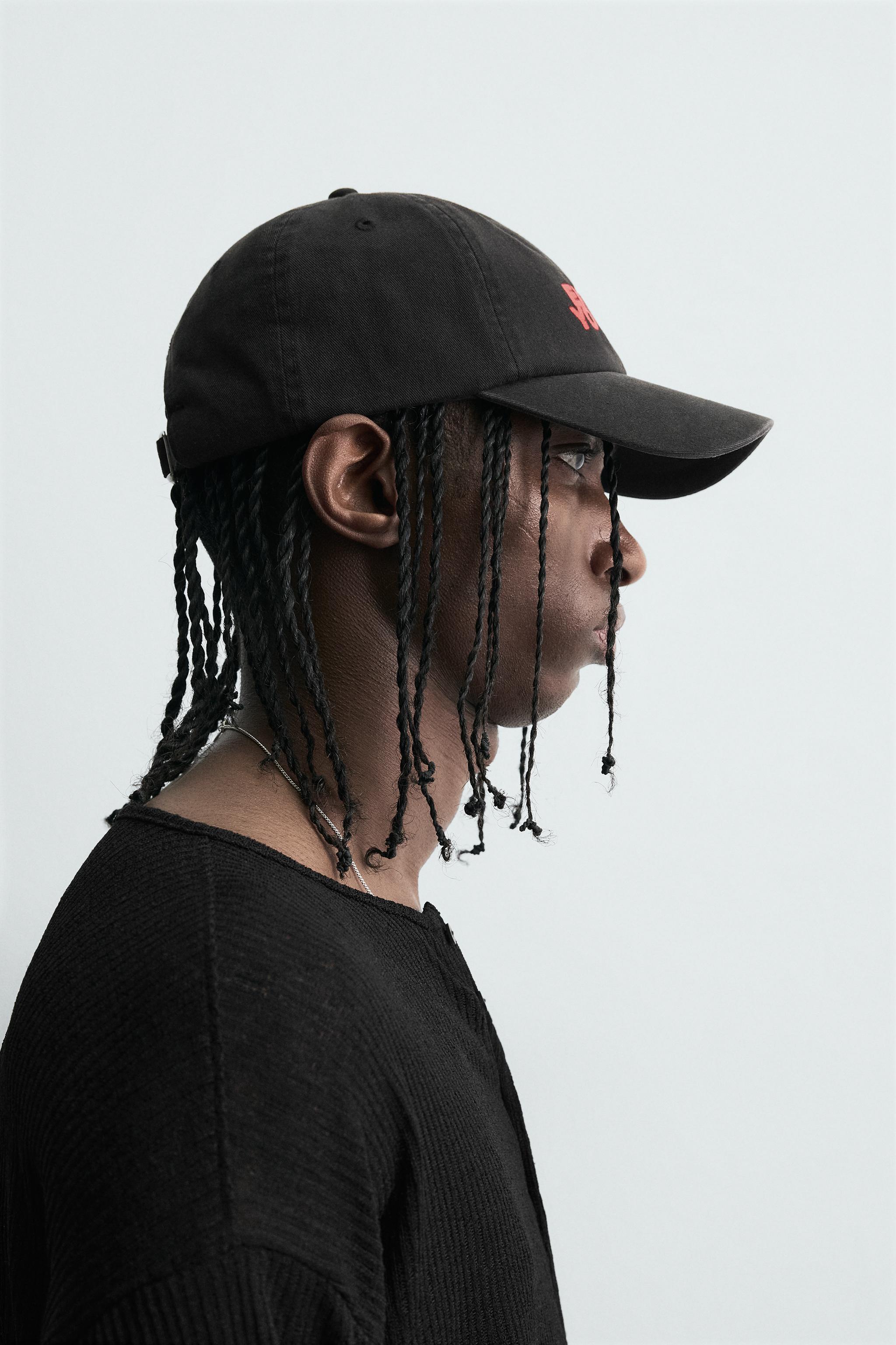 WASHED PRINTED TEXT CAP