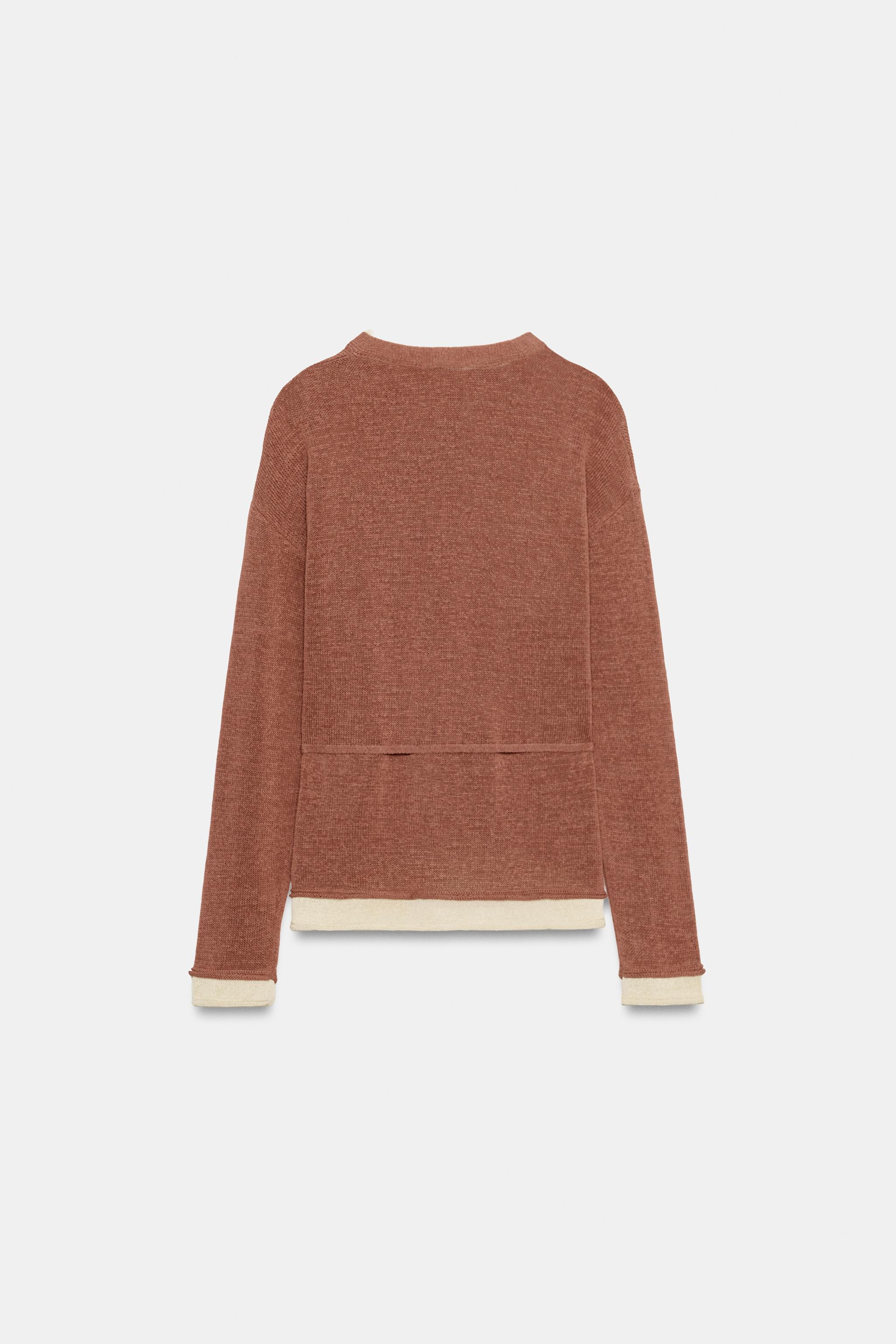 COMBINATION KNIT JACKET WITH BELT