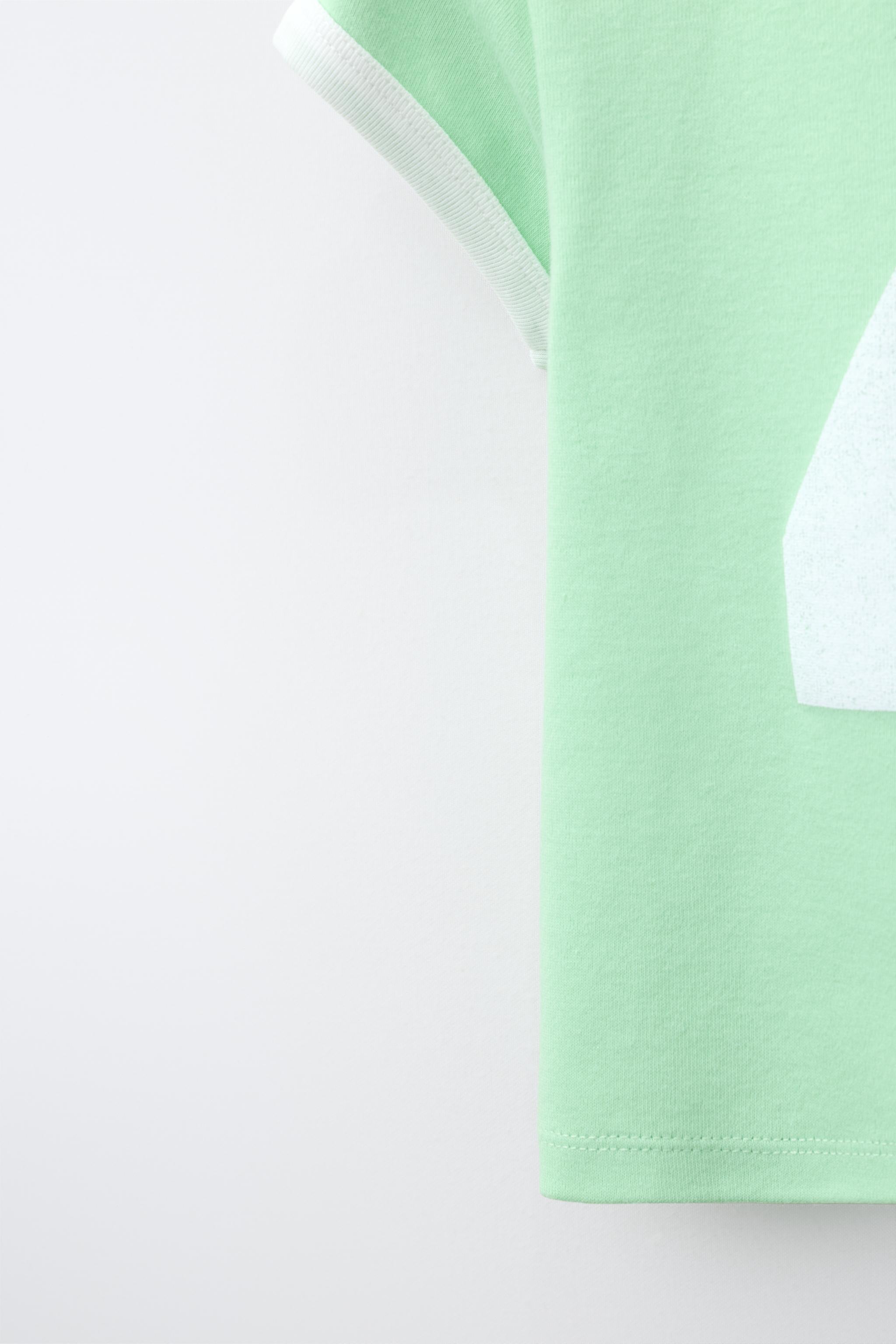 Детские футболки Zara CONTRAST NUMBER PRINT T-SHIRT — фото 4